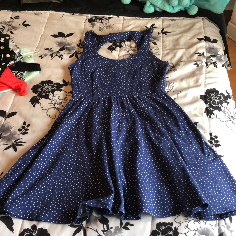 Blue polka dot dress